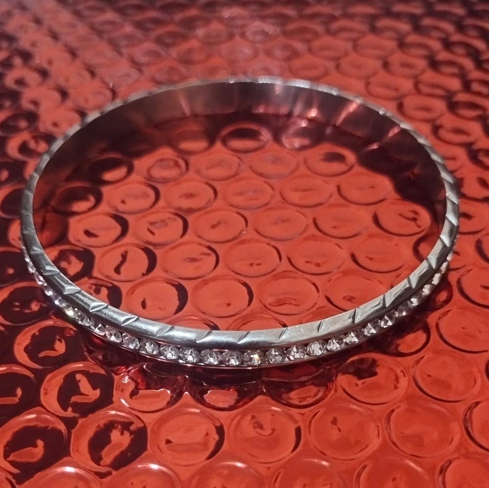 T.J.Maxx Silver Bracelet with Clear Stones